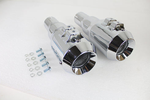V-Twin Grenade Muffler Set Chrome - 30-1265