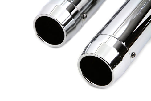 V-Twin Chrome Slip On Muffler Set With Chrome Tips - 30-1281