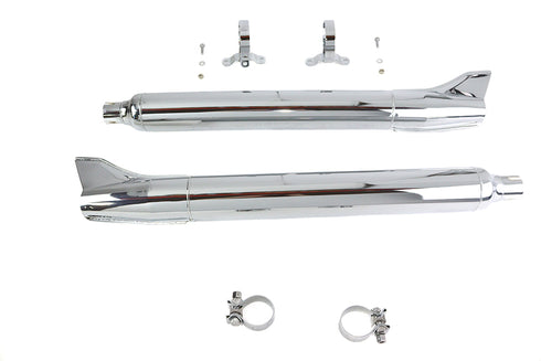 V-Twin 1961 Style Fishtail Muffler Kit Chrome - 30-1301
