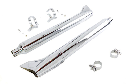 V-Twin 1961 Style Fishtail Muffler Kit Chrome - 30-1301
