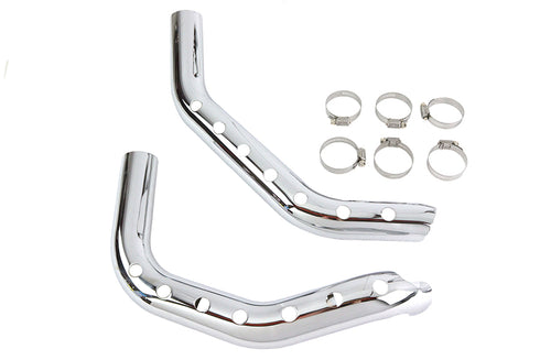 V-Twin Drilled Heat Shield Set Chrome - 30-1313