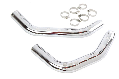 V-Twin Drilled Heat Shield Set Chrome - 30-1313