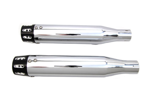V-Twin Chrome Tapered Revolver Tip Muffler Set - 30-1614