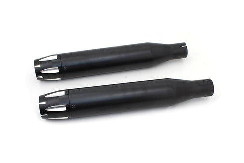 V-Twin Black Highlighted Revolver Tip Muffler Set - 30-1616