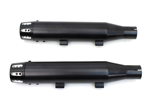 V-Twin Black Tapered Revolver Tip Muffler Set Black - 30-1617