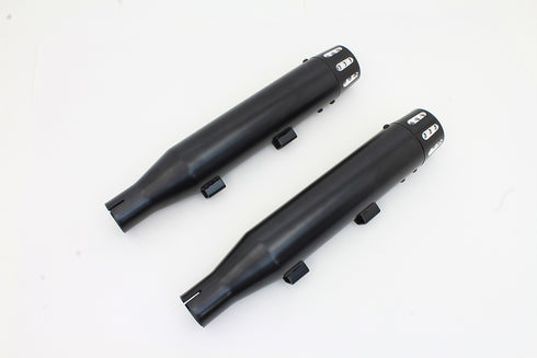 V-Twin Black Tapered Revolver Tip Muffler Set Black - 30-1617