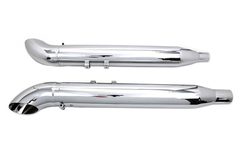 V-Twin M8 Glide Turn Out Muffler Set Chrome - 30-1875