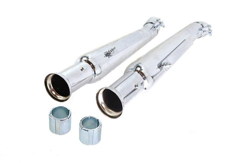 V-Twin Chrome 20 inch Megaphone Upsweep Slip On Muffler Set - 30-2168