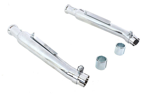 V-Twin Chrome 20 inch Megaphone Upsweep Slip On Muffler Set - 30-2168