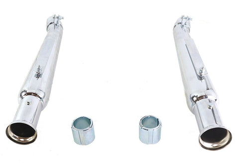 V-Twin Chrome 20 inch Megaphone Upsweep Slip On Muffler Set - 30-2168