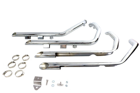 V-Twin Factory Sample MCM Illusion Drag Pipe Set Chrome - 30-2453