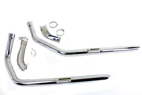 V-Twin Wyatt Gatling Exhaust Drag Pipe Set Slash Cut Ends - 30-3006