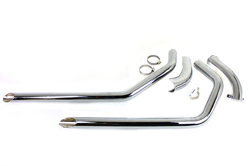 V-Twin Wyatt Gatling Exhaust Drag Pipe Set Slash Cut Ends - 30-3006