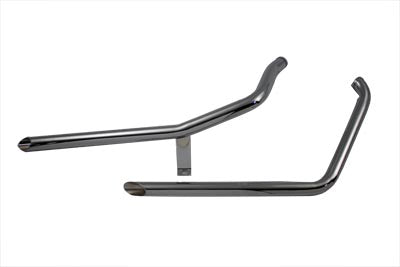 V-Twin Exhaust Drag Pipe Set Slash Cut Ends - 30-3015
