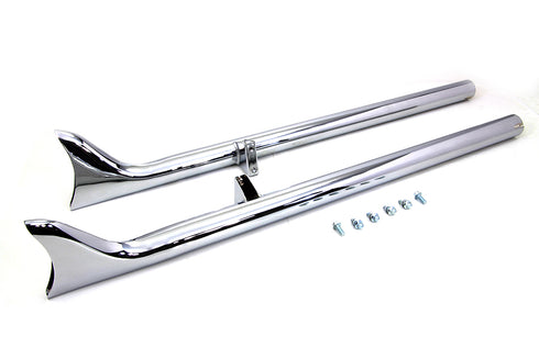 V-Twin Indian Straight Fishtail Set Chrome - 30-3049