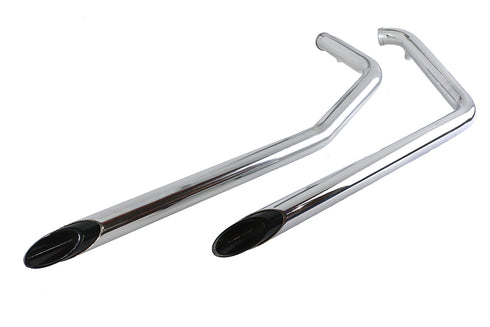 V-Twin Exhaust Drag Pipe Set with Short Black Slash Tips - 30-3056