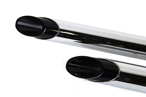 V-Twin Exhaust Drag Pipe Set with Short Black Slash Tips - 30-3102