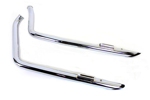 V-Twin Exhaust Drag Pipe Set with Short Black Slash Tips - 30-3102