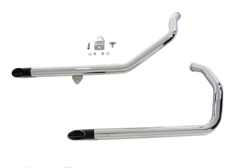 V-Twin Wyatt Gatling Exhaust Drag Pipe Set With Black Slash Tips - 30-3104