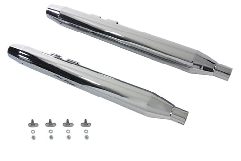 V-Twin Muffler Set With Chrome Long Tapered End Tips - 30-3110