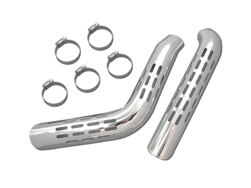 V-Twin Exhaust Heat Shield Set Perforated Style Chrome - 30-3170
