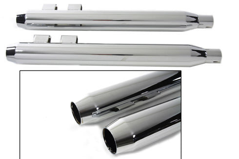 V-Twin Muffler Set With Chrome Short Tapered End Tips - 30-3184