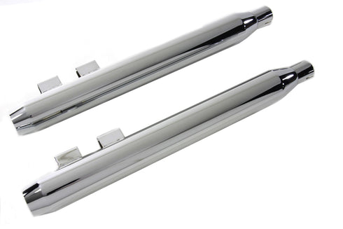 V-Twin Muffler Set With Chrome Short Tapered End Tips - 30-3184