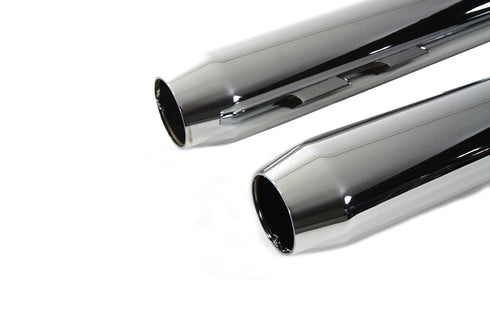 V-Twin Muffler Set With Chrome Short Tapered End Tips - 30-3184
