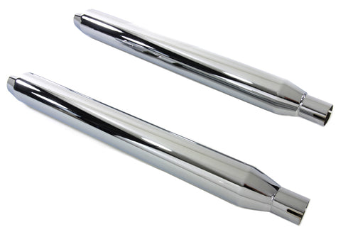 V-Twin Muffler Set With Chrome Short Tapered End Tips - 30-3184