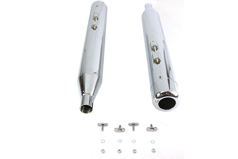 V-Twin 4 inch Muffler Set with Chrome Hollow Point End Tips - 30-3195