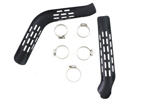 V-Twin Exhaust Heat Shield Set Perforated Style Black - 30-3206