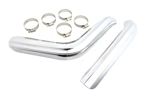 V-Twin Ribbed Heat Shield Set Chrome - 30-3214