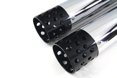 V-Twin Muffler Set with Black Shooter Style Ends - 30-3383