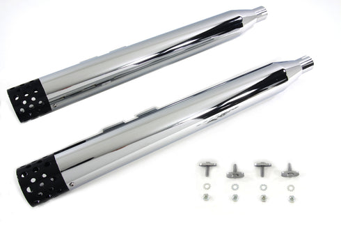 V-Twin Muffler Set with Black Shooter Style Ends - 30-3383