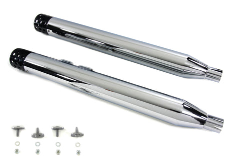 V-Twin Muffler Set with Black Shooter Style Ends - 30-3383