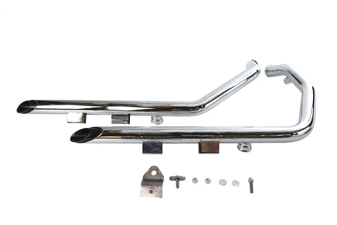 V-Twin Wyatt Gatling Exhaust Drag Pipe Set Slash Cut Chrome - 30-3426