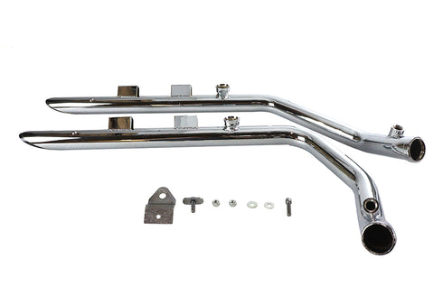 V-Twin Wyatt Gatling Exhaust Drag Pipe Set Slash Cut Chrome - 30-3426