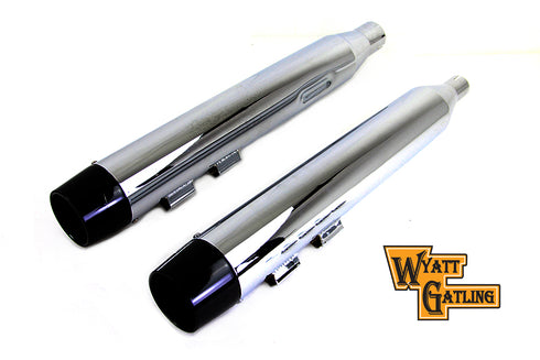 Wyatt Gatling Wyatt Gatling Muffler Set Chrome with Black Conical Tip - 30-4011