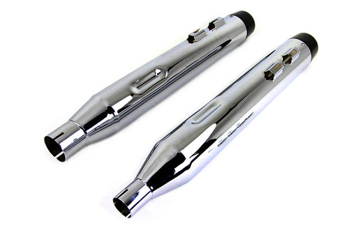 Wyatt Gatling Wyatt Gatling Muffler Set Chrome with Black Conical Tip - 30-4011