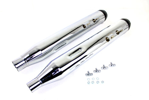 Wyatt Gatling Wyatt Gatling Muffler Set Chrome with Black Taper Tip - 30-4012