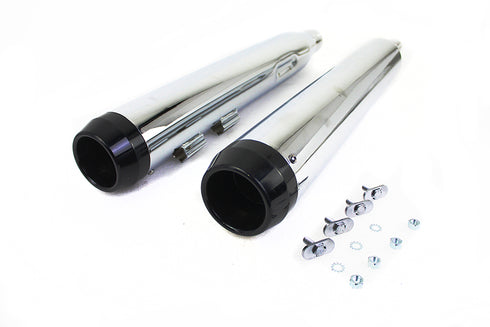 Wyatt Gatling Wyatt Gatling Muffler Set Chrome with Black Taper Tip - 30-4012