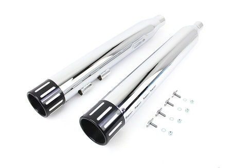 Wyatt Gatling Wyatt Gatling Muffler Set Chrome with Black Revolver Tip - 30-4013