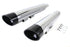 Wyatt Gatling Wyatt Gatling Muffler Set Chrome with Black Slash Down Tip - 30-4016