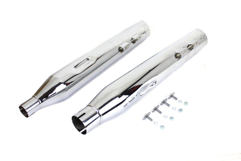 Wyatt Gatling Wyatt Gatling Muffler Set Chrome with Chrome Slash Down Tip - 30-4017