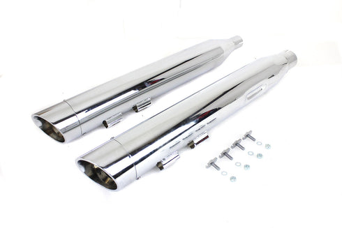 Wyatt Gatling Wyatt Gatling Muffler Set Chrome with Chrome Slash Down Tip - 30-4017