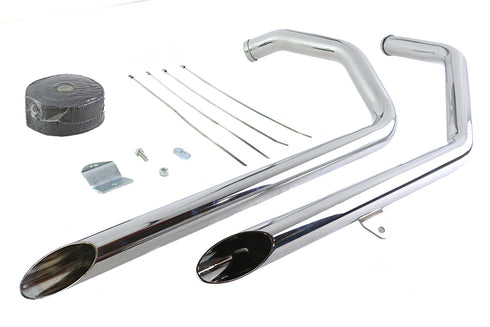 V-Twin Exhaust Drag Pipe Kit Slash Cut Ends - 30-4049