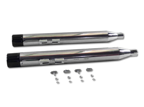 V-Twin Muffler Set with Black Revolver End Tips - 30-4056