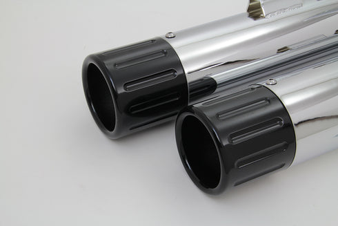 V-Twin Muffler Set with Black Revolver End Tips - 30-4056