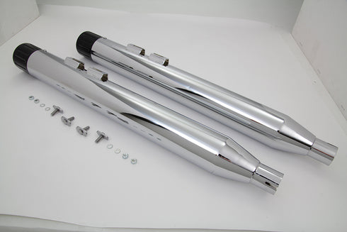 V-Twin Muffler Set with Black Revolver End Tips - 30-4056