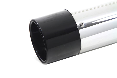 V-Twin Wyatt Gatling Chrome Muffler Set with Black Gun Barrel Ends - 30-4095